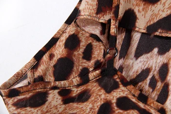 Ženske Svile Dolgo Obleko 2021 Pomlad Poletje Ženski Svile Leopard Tiskanja Večer Formalno Špageti Trak Maxi Obleke Nove