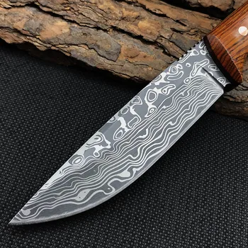 Japonski Taktično Nož Prostem Omejeno Naravnost Nož D2 Palisander ribolov Džungle Lovski Nož Orodja, noži za Rezanje Kosti Rezalnik