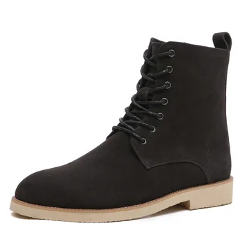 Anglija slog moški modni kavbojski škornji originalne usnjene čevlje jesen zima boot čipke-up gleženj botas kratek botines hombre sapatos
