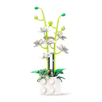 MOC Barvit Cvet Vazo Phalaenopsis gradniki Bonsaj Rastlin Posajenih Cvet Doma Dekoracijo Izobraževalne Igrače, Otrok Darilo