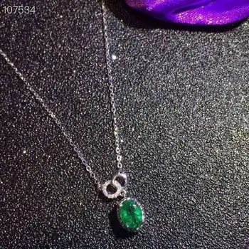 [MeiBaPJ]Visoko Kakovost Naravnega Smaragdno Preprost Obesek Ogrlica z Potrdilo 925 Čistega Srebra Lep Poročni Nakit za Ženske
