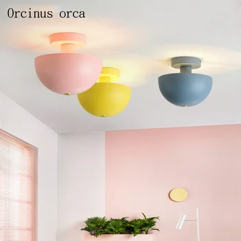 Nordijska sodobne preproste barve gob stropna svetilka, dnevna soba, hodnik, ustvarjalne osebnosti LED risanka stropna svetilka