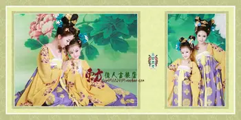 Da Tang Chuan Qi TV Predvajaj Legende Wu ZeTian Tiskanja Šifon Visoko Wasit Obleko Mama - Hči Staršev Otrok Tang Ženski Kostum Določa