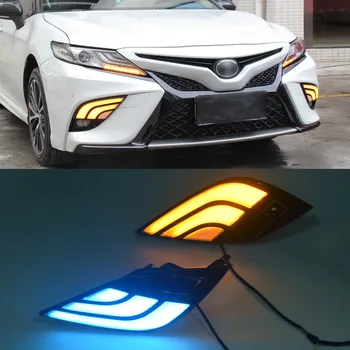 2PCS LED Dnevnih Luči Za Toyota Camry 2018 2019 Teče Vključite Signal Rele 12V DRL Meglo Lučka za Dekoracijo