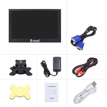 5 palčni AV Avto LCD Monitor, prenosni Rearview Backup Zaslon Kamere CCTV Monitor s HDMI VGA BNC Vrata Home Security