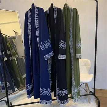 2021 Nov Ženski Muslimanskih Eid Al-Fitr Bližnjem Vzhodu, Islamski Dubaj Vezene Čipke Cardigan Fashion Temperament Muslimanskih Abaya