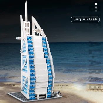Vesel Graditi 1345pcs Mesto Street View Arhitektura Stavbe, Bloki, Svetovno Znani Dubaj Jadranje Hotel Opeke Igrače za Otroke Darilo