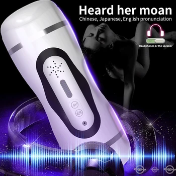 Nov Pokal Sesanju Zmogljivo Ogrevanje Pravi Vagina Blowjob Vibrator Muco Električni Spolnih Igrač za Moške Odrasle Samodejno Moški Masturbator