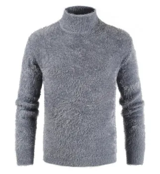 NEW2021 moške Nov Pulover jeseni in pozimi debele moher dolgo sleeved Visok ovratnik plesti pulover moda vroče slim debel toplo