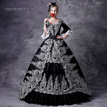 Črna Srednjeveški Maškarada Gothic Viktorijanski Obleke Film Temo Obleke Gledališče Reenactment Kostumi