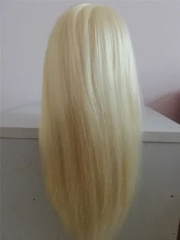 68 cm 80% Blondinka Človeških Las Žensko Manekenka Frizerski Styling Usposabljanje Glavo lutka visoke kakovosti Manekenka Glavo 4