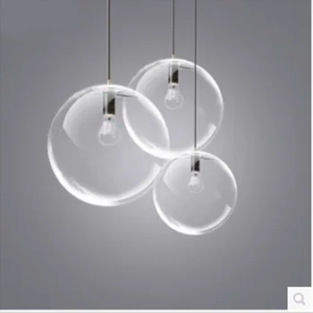Nove Nordijske sodobno minimalistično stekleno kroglo lestenec, Moda, osebnost in ustvarjalnost Eno glavo, restavracija, bar razsvetljavo 4