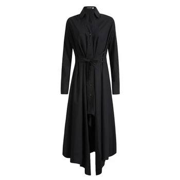Črna Majica Ženske Nad Kolena Temno Slog Dolgo sleeved Obleko 2021 Nove Jesensko francoski Retro Pravljice Krilo