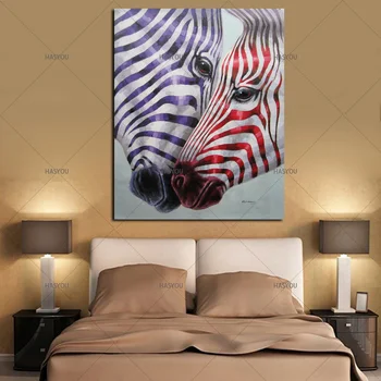 Ročno Poslikane sodobne pisane na platno živali umetnosti dnevna soba zebra oljna slika, stenske slike dnevni sobi doma stenski dekor