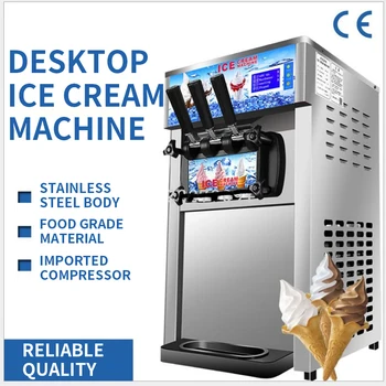 ZM-168 Treh okusov sladoleda pralni komercialne soft sladoled maker majhne tri-color sladoled stroj