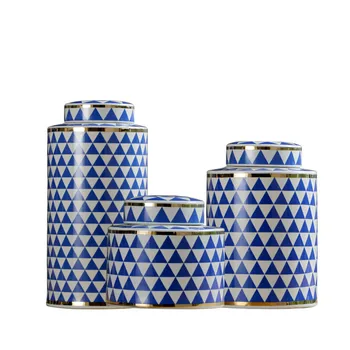 3pcs/set Ameriški Stil Letnik Keramike, Ročno izdelani Okraski za Namizni Vaze Razkošno Porcelana Valjaste Oblike Kozarcev