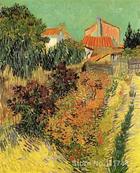 Impresionizem slikarstvo Vrtu Za Hišo, Vincent Van Gogh umetnosti doma dekor Ročno Visoke kakovosti