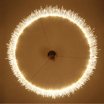 Aluminij veriga obroč lestenec krog obesek lučka, ki živijo dnevno sobo hotel restavracija svetloba in mir verige vzmetenje razsvetljavo