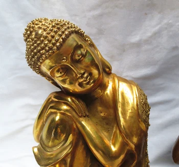 VRH DOBRO Budistični dobave # doma družine Blagoslovi Varno srečno Buda # Baker Jugovzhodna Azija Spalna Buda umetnosti kip--26 cm