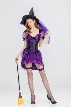 Halloween novo obleko ličila fazi vloga-igranje oblačila bar stranka čarovnica vijolično tutu krilo obleke, primerne za vse sliki