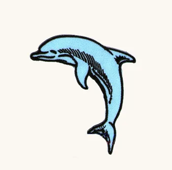 Vezenje Dolphin Popravke, ki jih Keper s Toploto Cut Meji in Železa Na Varnostno Sprejeti po Meri MOQ50pcs Brezplačna Dostava