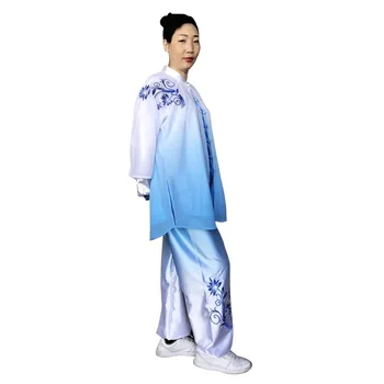 Zjutraj Vaja Šport Gradient Barve Tai Chi Enotno Tradicionalna Kitajska Oblačila, Vezenih Borilne Veščine, Ki Bo Ustrezala Kung Fu