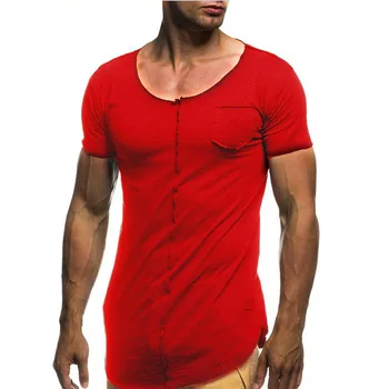 W1031-Poletje nove moške majice barva slim trend priložnostne kratka sleeved moda