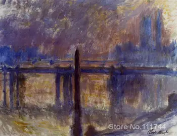 Platno slike Charing Cross Bridge in Cleopatras Iglo Claude Monet umetnine Ročno poslikane Visoke kakovosti