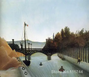 Platno umetnosti Most za pešce na Passy z Henri Rousseau slike Visoke kakovosti, Ročno poslikane