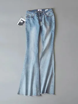 KANNISAK Ženska Jeans 2022 Nov Modni Boot Cut Hlače Celotno Dolžino Visoko Pasu Slim Traper Hlače Flare Hlače Modni Ulične 0