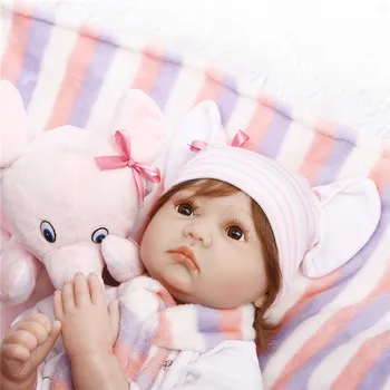 55 cm mehka Pravi dotik silikonski boneca bebes prerojeni silikonski prerojeni malčke baby lutke otroci rojstni dan, Božič modeliranje lutke
