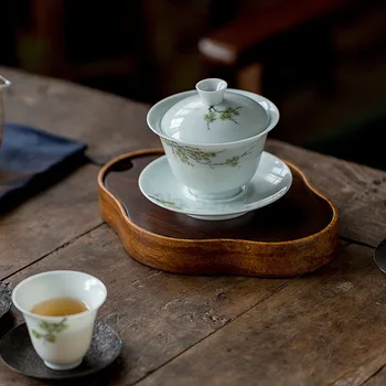 Bambus pot nosijo pot podporo suhega čaja, zaradi česar platformo čaj pladenj Kung Fu čaj iz novih Kitajski masivnega lesa čaj pladenj
