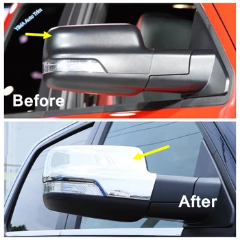 Lapetus Vrata Strani Krilo Rearview Mirror Kritje Nalepke Trim 2PCS Primerni Za Dodge Ram 1500 2019 - 2021 Chrome Zunanje Rezervni Deli