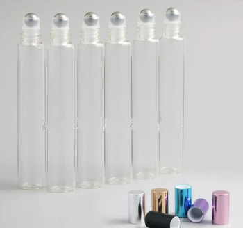 10 ml 300pcs Jasno Steklo Steklenice Roll Na Steklenico Posodo z Žogo za Eterično Olje, Aromaterapija Parfumi Ustnice SN1434