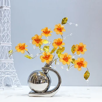 Evropske sodobne ustvarjalne 8 barvah Opeke-vdelan Kristalni Cvet Figurice modni dom dekoracijo obrti Poročna Darila, Okraski 0