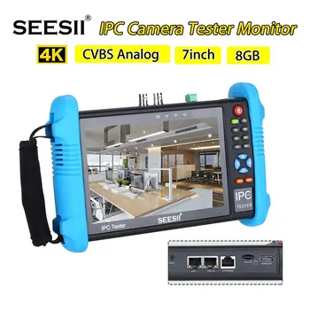 SEESII 9800PLUS 7inch 1920*1200 IP Kamero Tester 4K 1080P IPC CCTV Monitor Video Audio POE Test, Touch Screen HDMl Odkritje 8GB