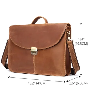 Poslovni moški veliko zmogljivosti torbici usnje retro moda aktovko za 15,6-palčni prenosnik torba ramenski messenger bag sredstev vrečko 0