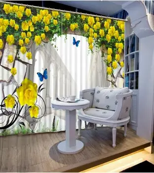 Foto zavese Cvetje dom dekoracija plošče za zavese za dnevno sobo, spalnica domače blago, zavese