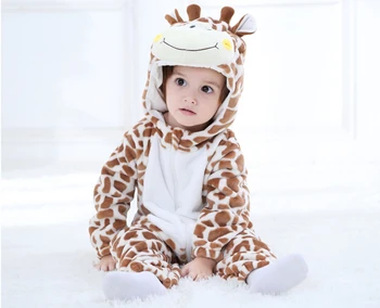 2019 Novo Newborn Baby Flanela Obleko Fantje Dekleta Jumpsuit Hoodie Romper Kostum Za Otroke Onesie Živali Halloween carnival Cosplay