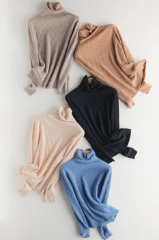 Koijinsky jeseni, pozimi 2021 žensk kup vratu pletenje vsestranski čisto pulover