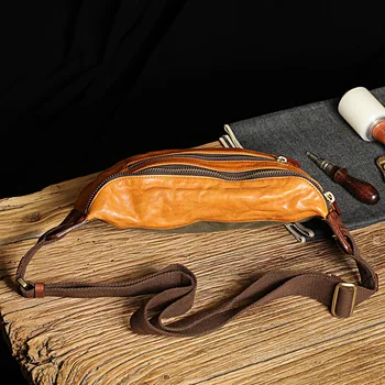 AETOO Ročno prva plast cowhide messenger bag, usnje krat zadrgo rami, priložnostne moda za moške prsi vrečko