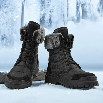 Moške Zimske Škornje Plus Žamet Nepremočljiva Oblazinjeni Toplo Pozimi Škornji Visoki Kakovosti Sneg Škornji Botas De Hombre Velikosti 38-48