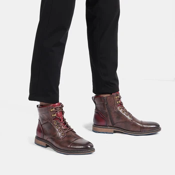 Moški Čevlji Wootten blagovno Znamko Moške Priložnostne Čevlji Retro Gleženj Škornji za Moške Jeseni Obutev Nekaj Čevlji #AL601C4
