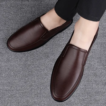 Moške usnjene čevlje 2021 jeseni nove poslovne priložnostne usnjeni čevlji za moške usnje korejski mehko-soled mehko vožnjo čevlji