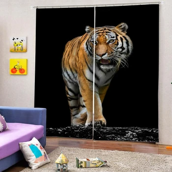 Luksuzni Blackout 3D Oknu, Zavese Za dnevno Sobo, Spalnica tiger zavese osebnost zavese 1