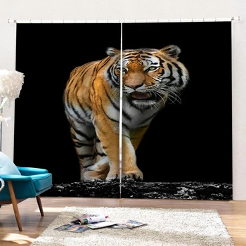Luksuzni Blackout 3D Oknu, Zavese Za dnevno Sobo, Spalnica tiger zavese osebnost zavese 2