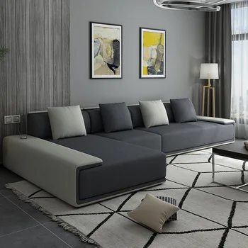 Preprost dnevni sobi latex tkanine kavč majhno stanovanje kavč kombinacija izmenljive tri-sedež kavč pedal 3