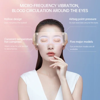 Smart Ogrevanje Oči Massager Vroče Stiskanje Blaži Utrujenost Nega Multi-Frequency, Zračna Blazina Vibracijsko Masažo Glasbe Oči, Se Sprostite Zaščito 3