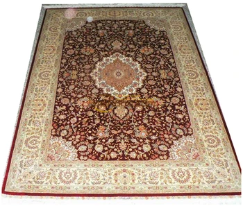 Svilena preproga preproga na tleh Svile perzijski Orientalski tkane Dnevna Soba Vzorec 4