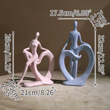 Ameriški Ljubezen Srce Povzetek Keramične Skulpture, Dnevna Soba Namizje Okraski Miniaturni Model Umetnostne Obrti Poroka Dekoracija 4